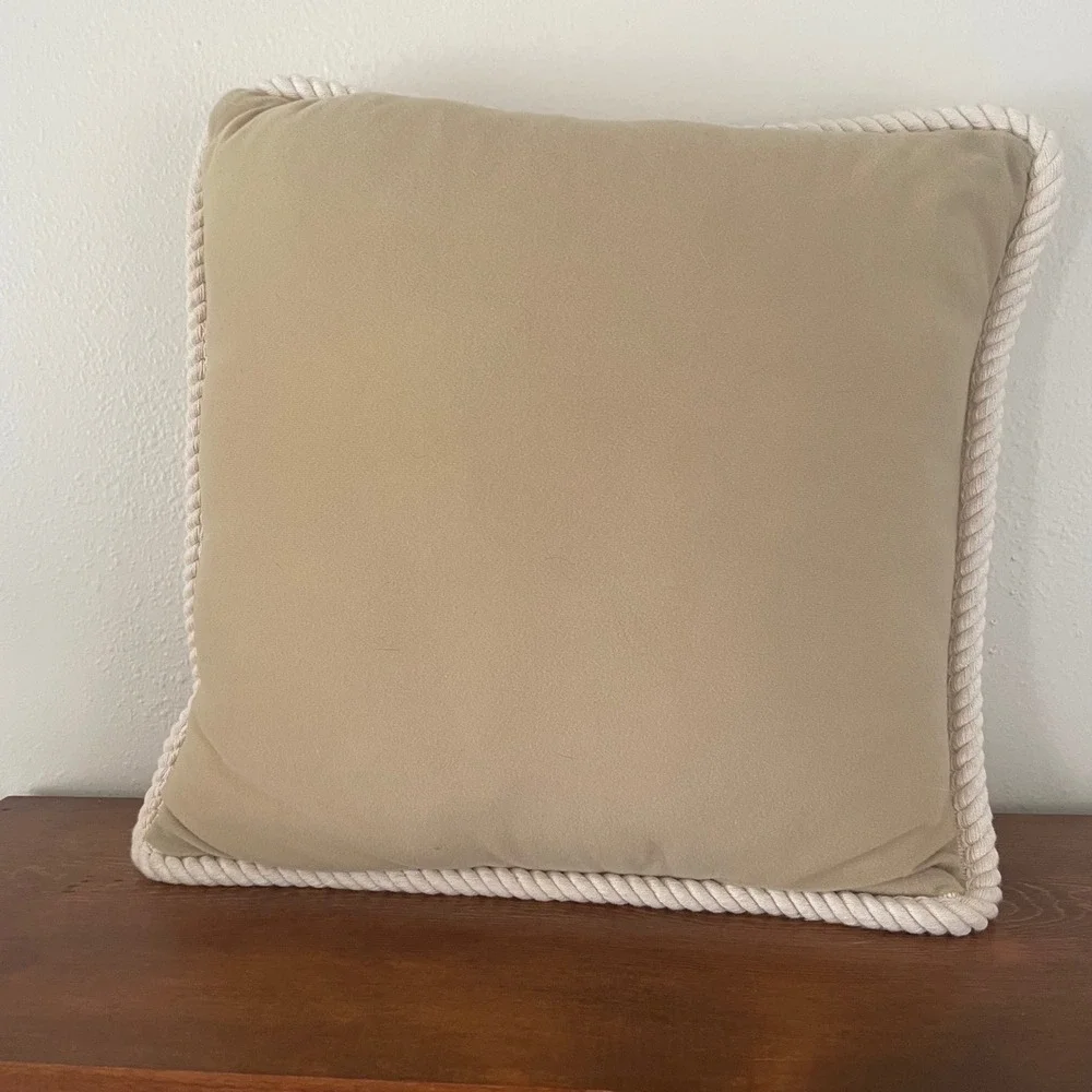 Vintage 80s Embroidered Butterfly Flowers Throw‎ Pillow 14